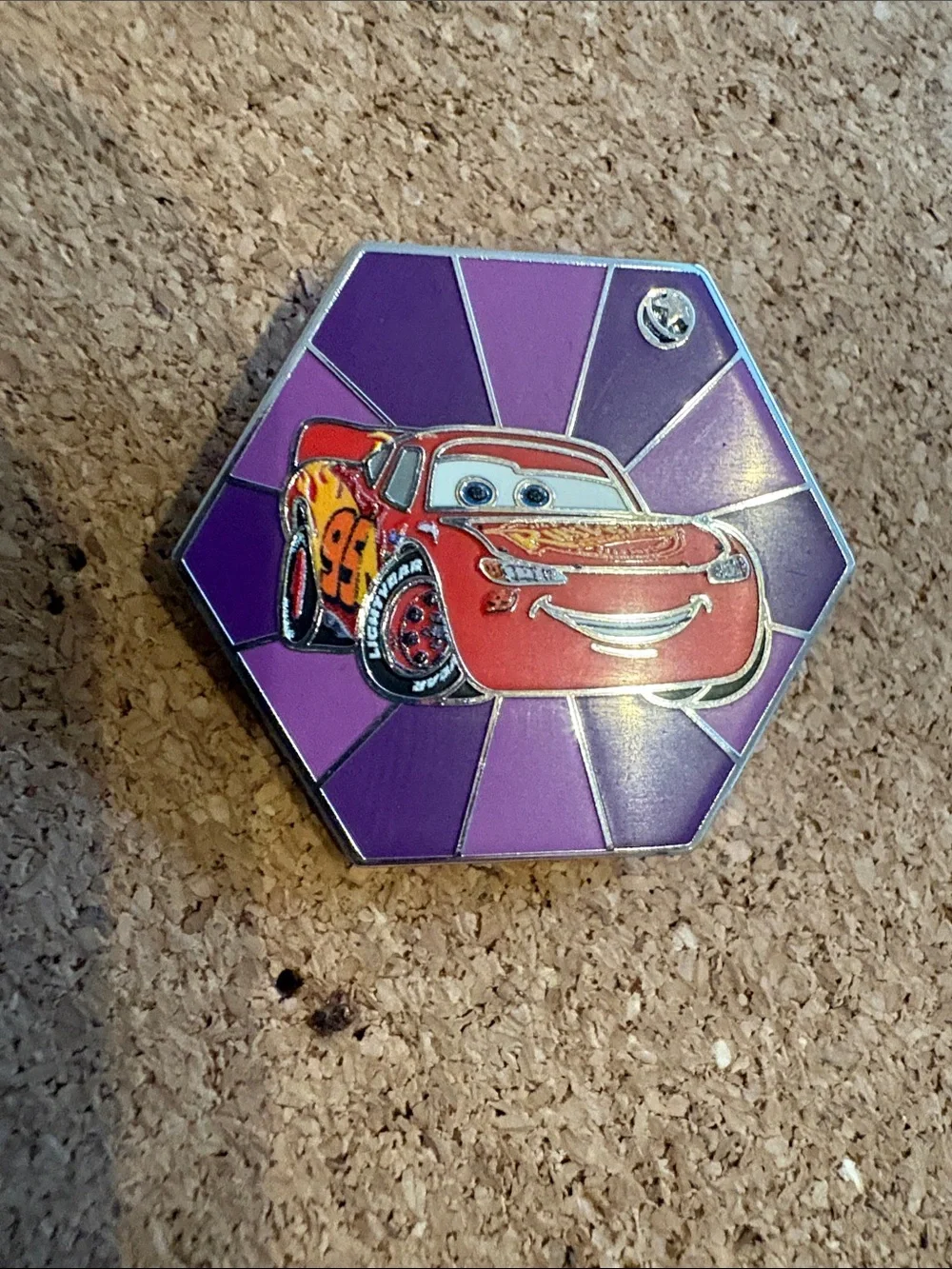 Disney Red Lightning McQueen Hex Trading Card Pin with Purple Back